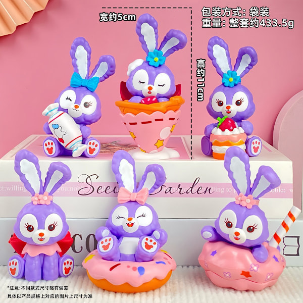 Pink Ruby Pieni Majava Blind Box Söpö Lelu Nukke Auto Kakku Koristeet Gachapon Nukkekone Stella Lotion Bag (whole set price)