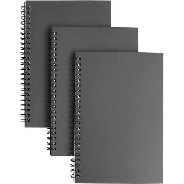 Blød Spiralindbundet Skitsebog - 3-pak - 21 x 14 cm - 100 Sider, 50 Ark - Perfekt til Rejser{HH}