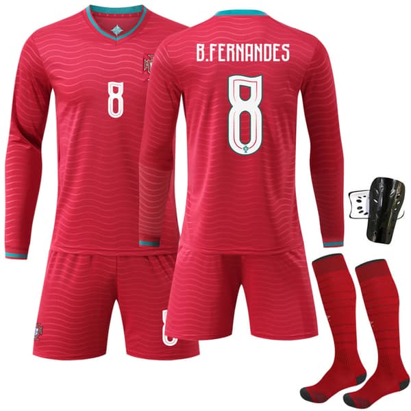 Portugal Nationalfodboldtrøje Langærmet Cristiano Ronaldo Trøje Vinter Efterår No size socks #S