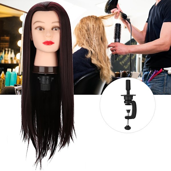 Hår Mannequin Hoved Salon Hårstyling Fletninger Træning Øvelseshoved Model Mørk Lilla