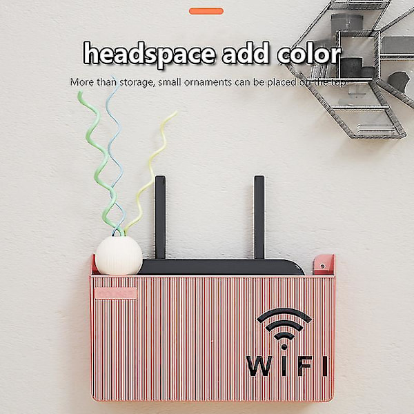 Trådlös WiFi Router Hylla Förvaringslåda, Väggmonterad ABS Plast Organizer Box, Kabel Strömfäste Organizer Box (vit) black