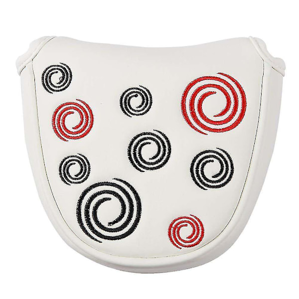 Golf Huvudskydd Golf Mallet Putter Skydd Läder Huvudskydd Magnetisk Stängning White