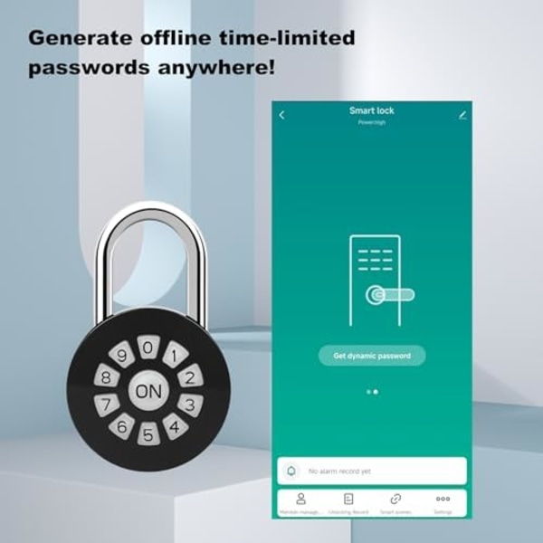Udendørs Lås, Bluetooth Lille Hængelås med Kode, Genopladelig App-styret Kombinationslås Vejrbestandig Kode{hh]
