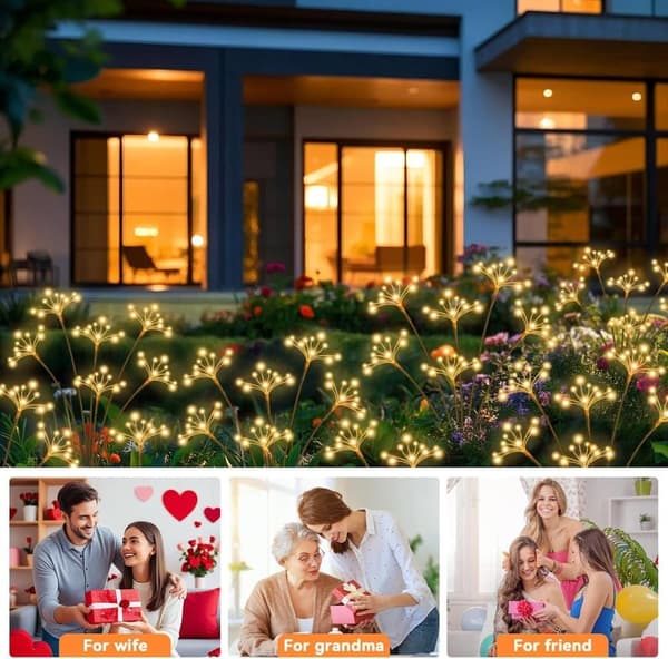 Solar Light 6-pack Garden Light Ground Spike Waterproof Outdoor Lighting for Path & Party_TF_TF varmvitt ljus, 2-pack