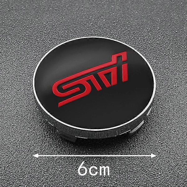 4 st 56+60 mm Bilhjulnavcentrumkåpor Dekal Fälgskydd Autoemblem Styling för Subaru STI Impreza Forester XV Tribe 56mm Black