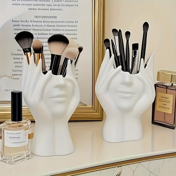 Makeupbørsteholder Pen Kop Organizer med Menneskekropskunst White