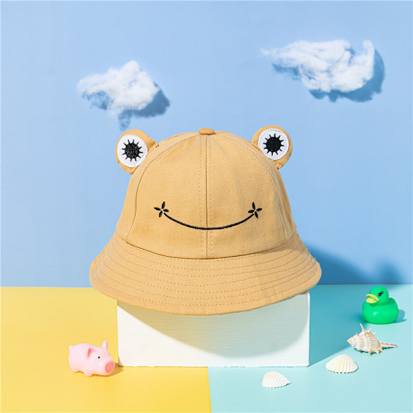 Grodhatt för vuxna, hopfällbara solhattar för utomhusbruk, solhatt i bomull, solskydd, strandkepsar, bred brätte, fiskarhatt Khak{HH} Khaki Children: 54-56CM