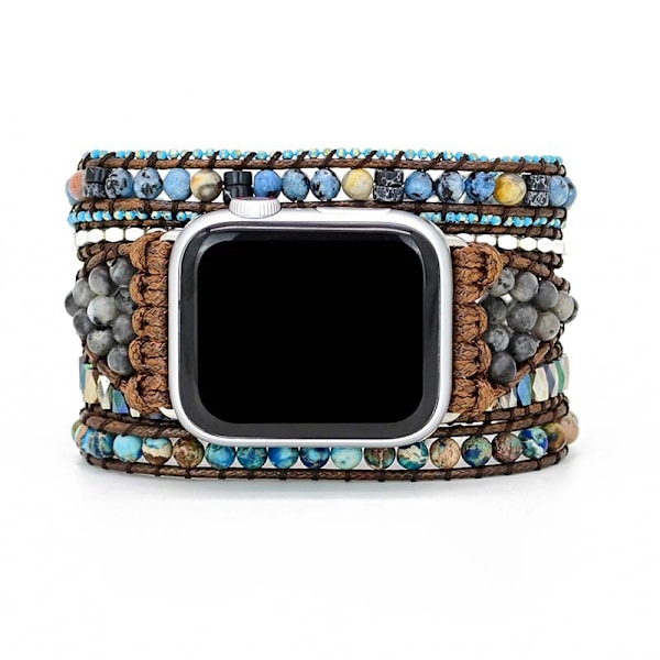 Bohemiskt klockarmband kompatibelt med Apple Watch 42-45mm-