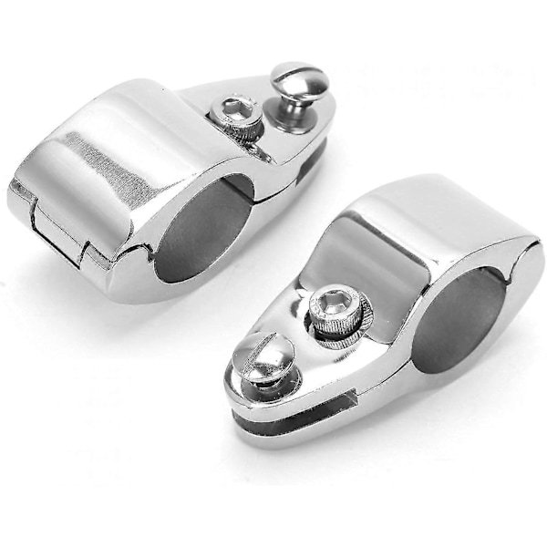 2 Stykker 316 Rustfrit Stål Marine Rørklemmer Båd Top Hængsel Klo Slide Skinne Monteringsbeslag{HH} 22mm