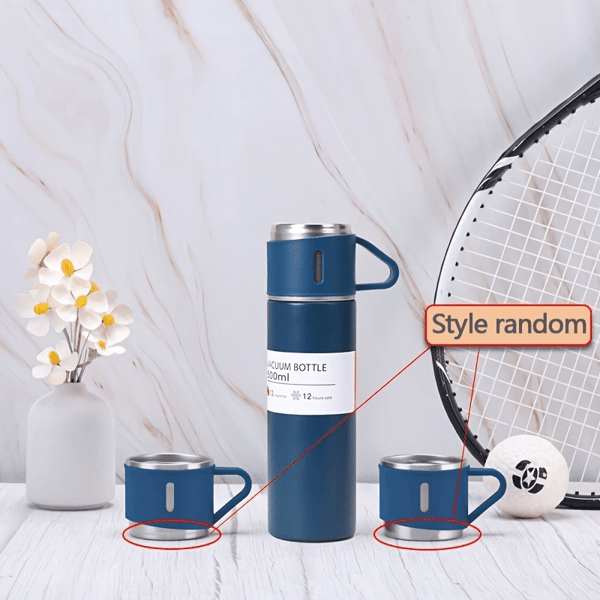 1 Set Termosmugg 500ml/16.9oz, Rostfritt Stål Bärbar Isolerad Mugg, Te Kopp Vattenflaska för Utomhus Camping Resor Silvery Set