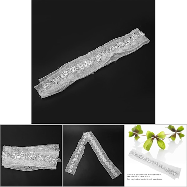 1 Yard Konstgjord Pärlbroderad Spetsband Kant DIY Sömnad Hantverk Applikation (#3)