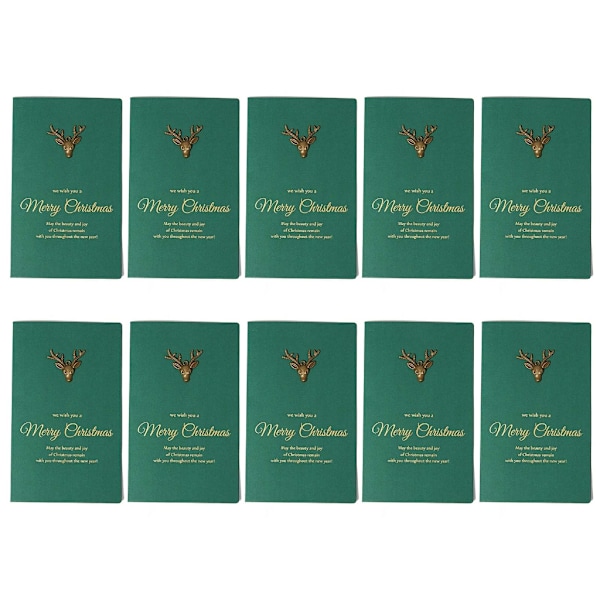 10 st/förpackning Julkort Vintage Gyllene Mönster Julkort Tom Insida Presenttillbehör för Vän