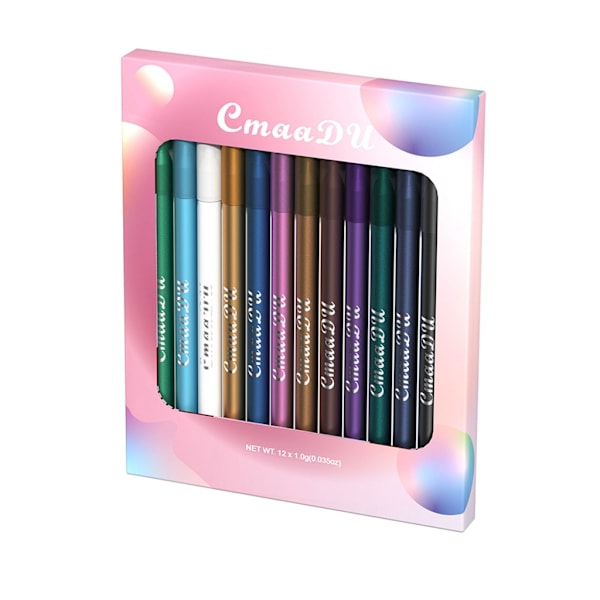 Eyeliner-kynäsetti Värikäs Helmiäisluomiväri Metallinhohtoinen Glitter-värinen Eyeliner Geeli Luomivärikynäsetti Silmämeikkikynät