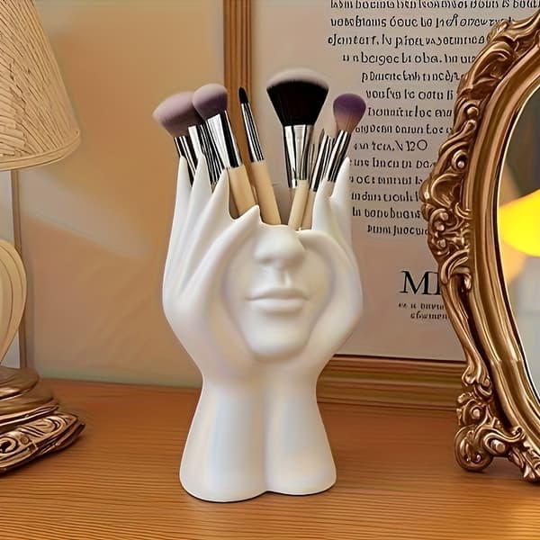 Makeupbørsteholder Pen Kop Organizer med Menneskekropskunst Black