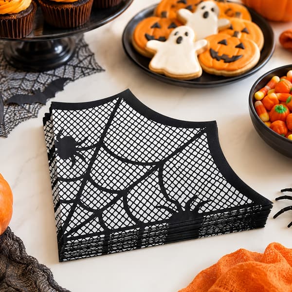 Spindelnätservetter Halloween Festdekoration Spöklik Bordsdekoration 20-pack 20pcs