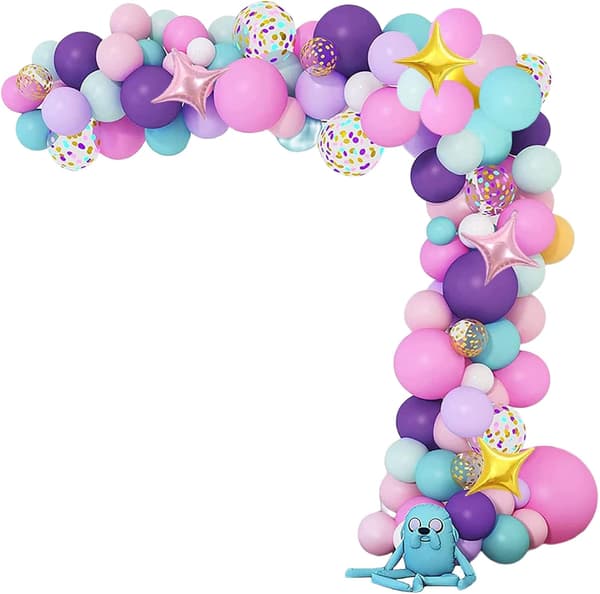 Enhjørning Regnbue Ballongsett med Bakgrunnsstoff til Bursdagsfest og Babyshower Style 4