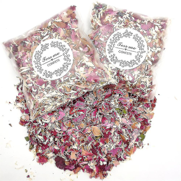 10 Förpackningar Naturlig Bröllopskonfetti Torkade Blomblad, Biologiskt Nedbrytbar Rosbladskonfetti Dekoration för Bröllopsfest{HH}