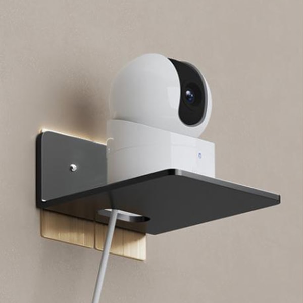 Flytande Projektor Väggfäste Hylla Säkerhetskamera Vägghylla TV-boxar Router Flytande Hylla Multifunktionell Väggmontering Svart 0.1