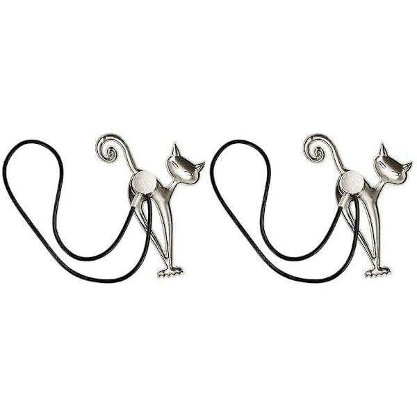 2 kpl Magneettiset verhonpidikkeet Magneettinen verhosolki Kaunis kissakuvio Verhopidike Verhotarvikkeet kotiin Olohuoneeseen Makuuhuoneeseen Toimistoon