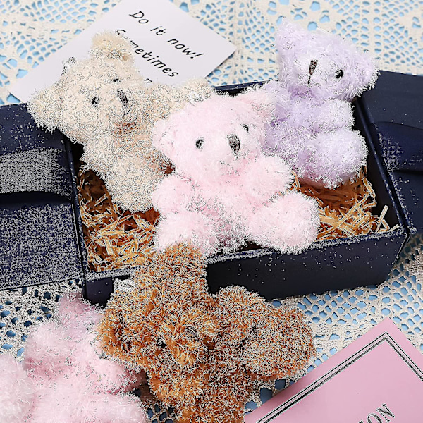 stk Mini Teddybjørn Liten Bjørneunge Bulk 4 Tommer Plysj Leketøy Liten Myk Bjørnedukke Teddybjørn Brun Aprikos For Babyshower Bursdag Graduation