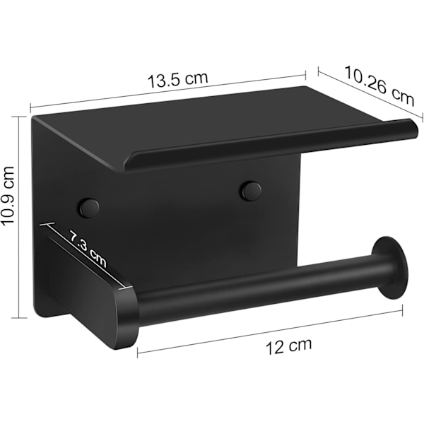 Vægmonteret toiletpapirholder, uden boring, rustfrit stål toiletpapirholder