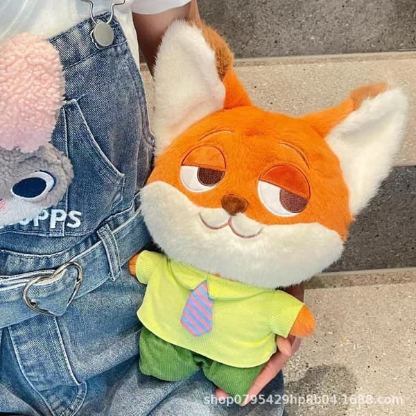 Zootopia Kosedyr - Nick & Judy | Koselige Rev & Kanin | Perfekt Bursdagsgave Nick (Standing Version) 40cm