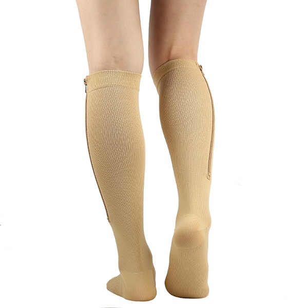 2 paria kompressiosukkia vetoketjulla miehille ja naisille, ihonväri ihonväri ihonväri{hh} skin SM