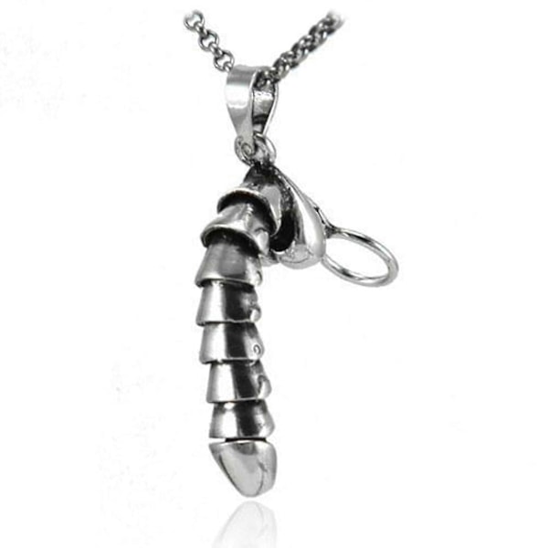 Dick-Halsband i Sterling Silver Handgjort Hängehalsband En Rolig Alla Hjärtans Dag-Present För Både Män Och Kvinnor--Grå-Produktkod 36708