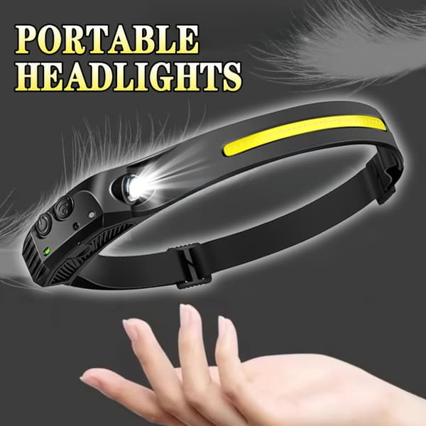 2 st Ultraljusa LED-pannlampor Rörelsesensor USB Uppladdningsbar Exterior Headlamp 2pcs