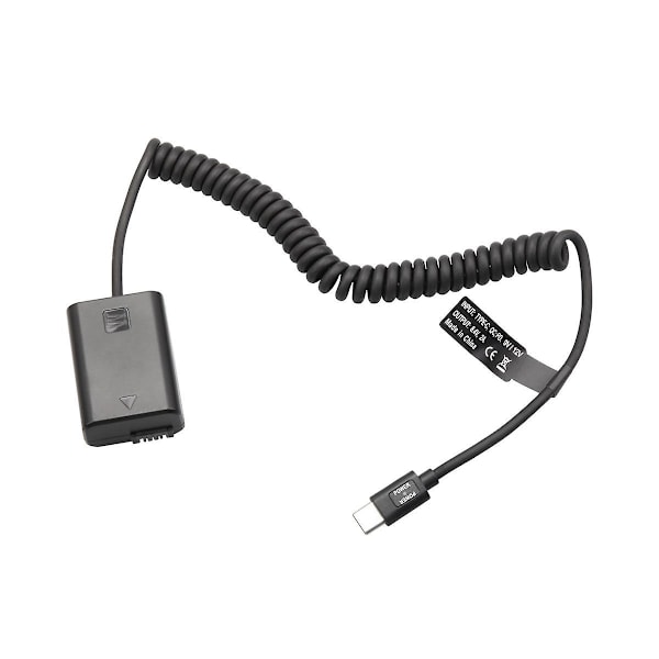 NP-FW50 Dummy Batteri PD Type-C Kobling til ZV-E10 A7 A7R/S/M A7II A7S2 A7M2 A7R2 A6500 NEX5 NEX7 -
