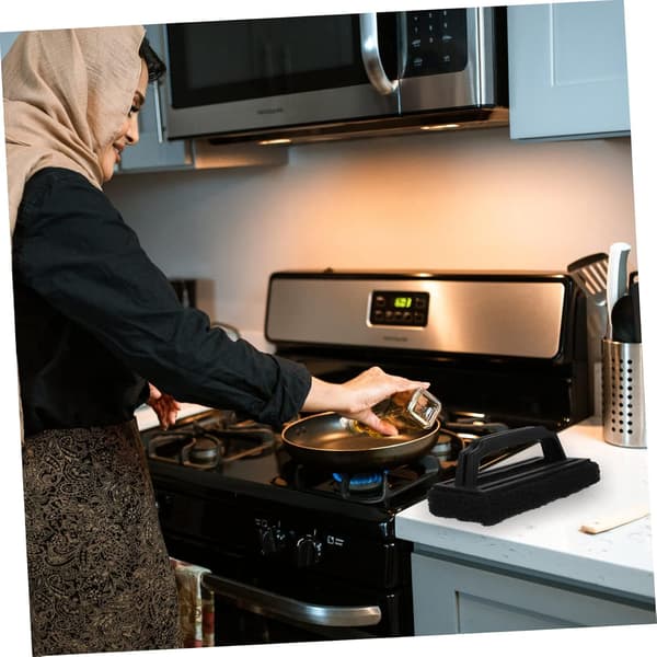 Grillin puhdistusharja pehmeällä sienellä ulkogrilliin ja keittiöön, 3 kpl, musta