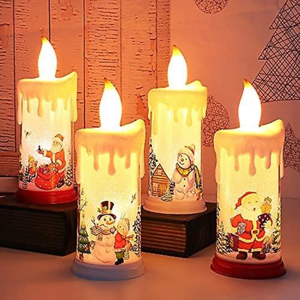 Julelysestake Mini Lysformet LED-lanterne Julemotiv Batteridrevet Juledekorasjon Borddekorasjon (1 stk)