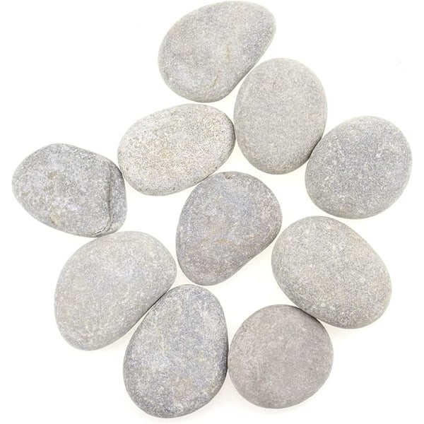 Strandsten til maling 10 glatte store sten (30-50 mm)