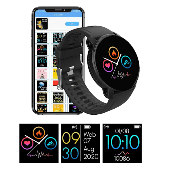 Smartwatch træning pulsmåler blodtryk iltmætning (pink)