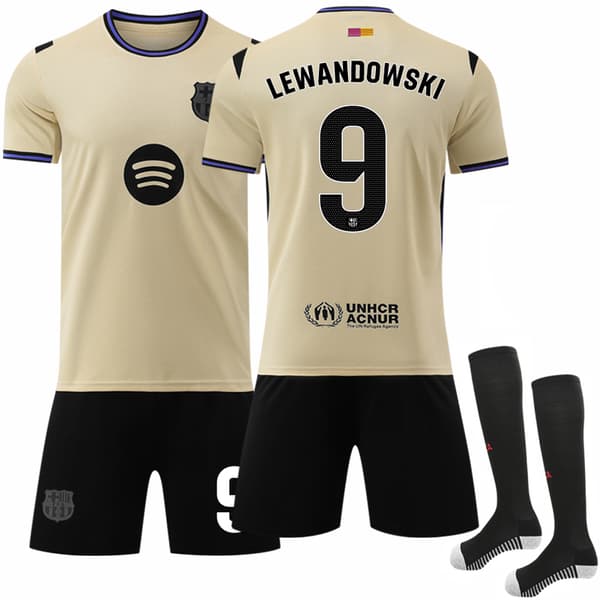 2025-2026 Barcelona Udebanetrøje til børn Nr. 9 Lewandowski 26