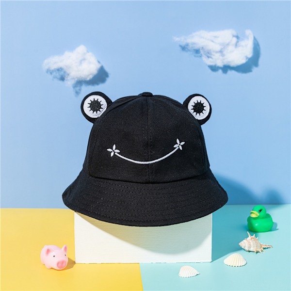 Grodhatt för vuxna, hopfällbara solhattar för utomhusbruk, solhatt i bomull, solskydd, strandkepsar, bred brätte, fiskarhatt svart{HH} Black Children: 54-56CM