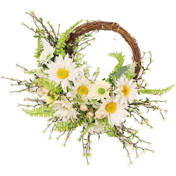 Artificial Sunflower Wreath 17.7 Inch Front Door Hanging Spring Summer Wreath Garland for Party