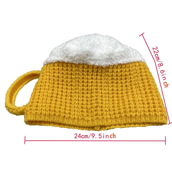 Ölsejdel Mössa Stretchig Vinterstickad Mössa Lekfull Humledesign Yellow