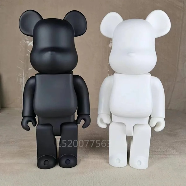 400% Högkvalitativ Svart Vit Björn Brick DIY Montering 28cm Galaxy Målning Björn 3D Modell Mini Brick Figur Leksaker Red
