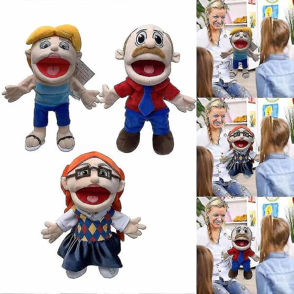 Jeffy Doll Soft Plush Toy Hand Puppet Prank Doll with Working Mouth B