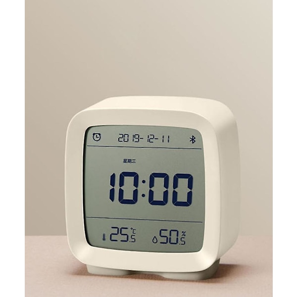 Qingping Smart Bluetooth Digital Väckarklocka med Flera Alarm, Batteridriven Liten Väckarklocka med Temperatur- och Luftfuktighetsvisning för Sovrum