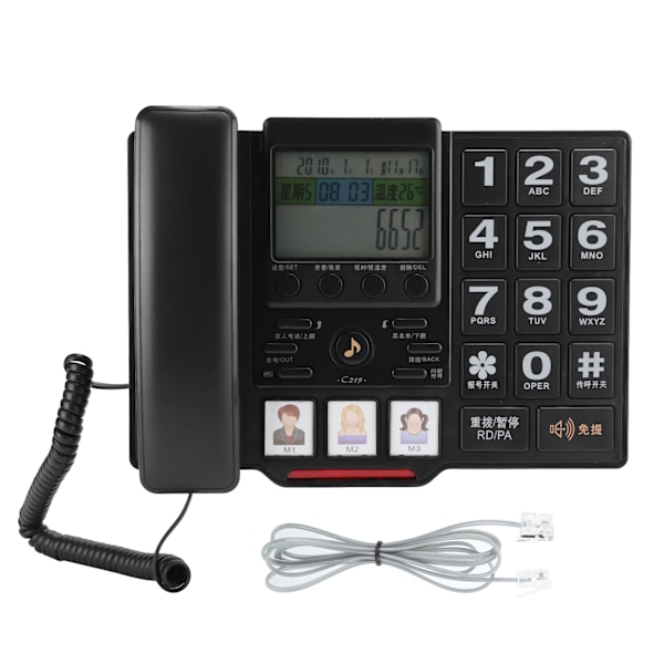 C219 Hemtelefon med nummerpresentation, nummerlagring och justerbar volym för kontor