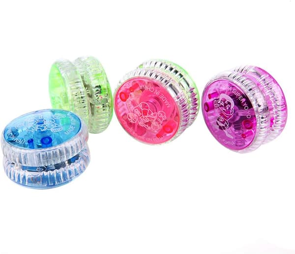 LED-belyst jojo for barn, nybegynnerjojo for barn, responsiv kulelagerjojo, 4-pakning