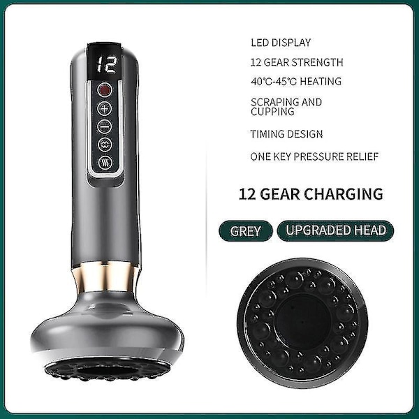 Elektrisk Massageapparat Vakuum Sug Guasha Anti Celluliter Skrapning Infraröd Massageterapi (2 produkter) 12 levels*standard2