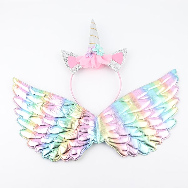 Barn Ängelvingar Fairy Kostym Tillbehör för Halloween Jul Maskerad Cosplay Party Fotografering Rekvisita Färgglad Boll One Size