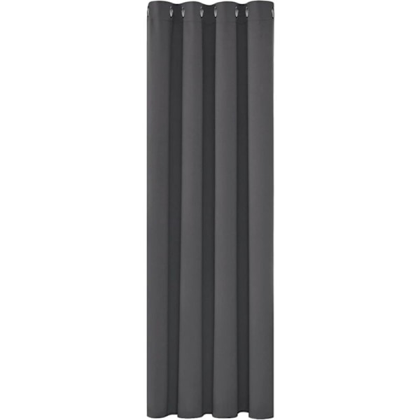 Mørklægningsgardiner termisk anti-kulde varmeisolerende, 150x200 cm moderne design med øjer, mørkegrå, 1 stk