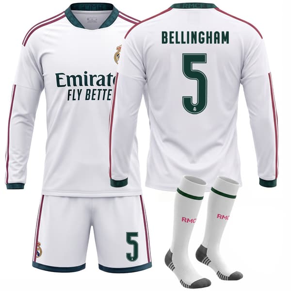 Real Madrid Hjemmefodboldtrøjesæt Langærmet Efterår Vinterkollektion number 7, Vinicius Jr. #twenty four