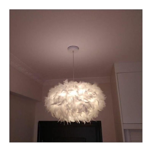 Vit fjäderlampa E27 40W - diameter 45 cm
