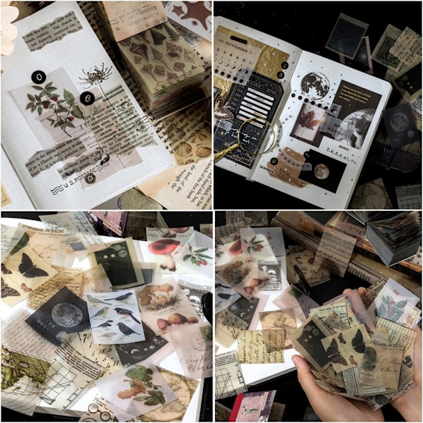 366 kpl Vintage Scrapbooking DIY Materiaali Paperikoriste