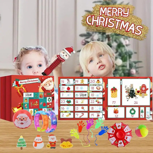 Julekalender 2023 med sensoriske objekter - Fidget legetøj - Jule Blind Box 24 dages nedtælling Nytårs overraskelsesgave til børn drenge piger stil 2